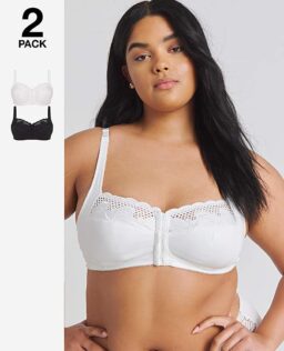 2 Pack Elana Full Cup Front Fasten Bras