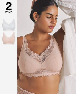 2 Pack Ella Full Cup Non Wired Bras