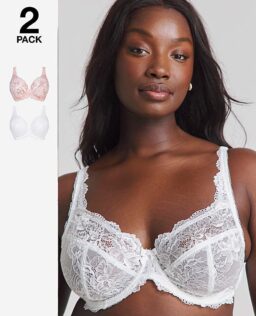 2 Pack Ella Lace Full Cup Wired Bras