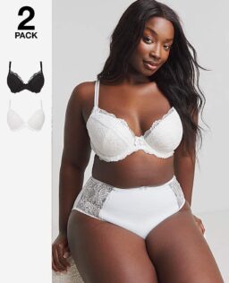 2 Pack Ella Lace Padded Plunge Bras