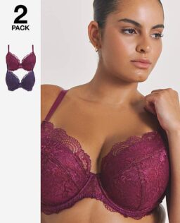2 Pack Ella Plunge Wired Bras