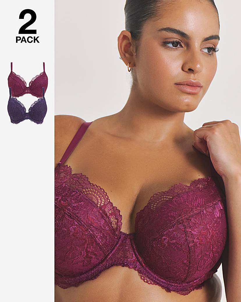 2 Pack Ella Plunge Wired Bras