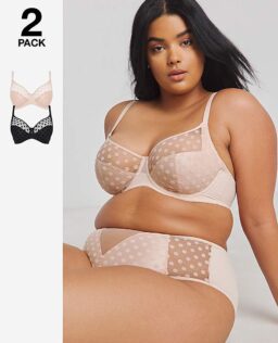 2 Pack Hannah Everyday Spot Mesh Bras