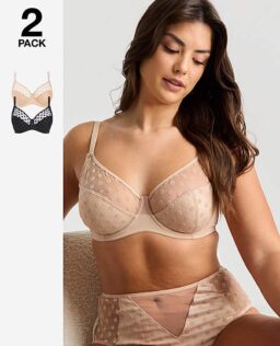 2 Pack Hannah Spot Full Cup Bra