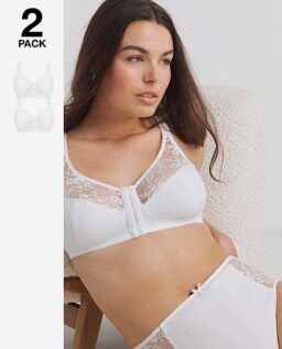 2 Pack Lace Front Fasten NW FC Bras