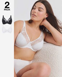 2 Pack Lace Full Cup Wired Bras