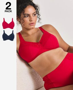 2 Pack New Sarah Full Cup Non Wired Bras