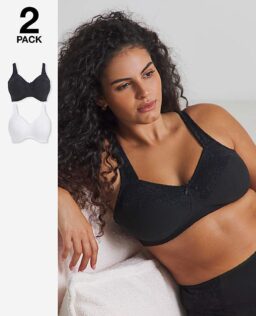2 Pack New Sarah Full Cup Non Wired Bras