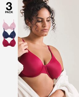 3 Pack Claire Micro Full Cup Wired Bras