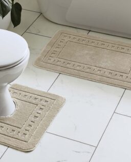Damart Armoni Non-Slip Pedestal & Bath Mat Set