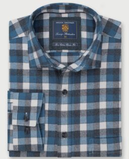 Damart Brook Taverner Melange Check Casual Long Sleeve Shirt