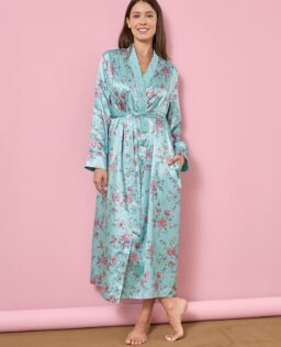 Damart Satin Print Dressing Gown