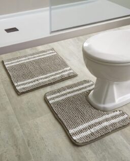 Damart Stripe Pedestal & Shower Mat