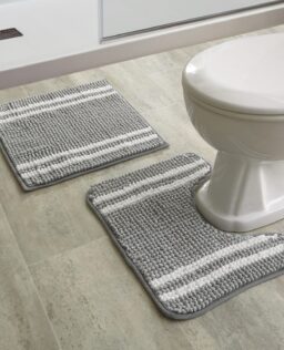 Damart Stripe Pedestal & Shower Mat