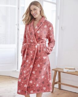 Damart Tie Belt Fleece Dressing Gown