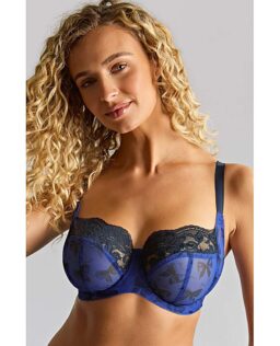 Panache Nina Balcony Wired Bra - Blue - Polyester - £36.00 - Ref 9808